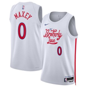 Dres Philadelphia 76ers Tyrese Maxey 0 Nike 2022-23 City Edition Bijela Swingman